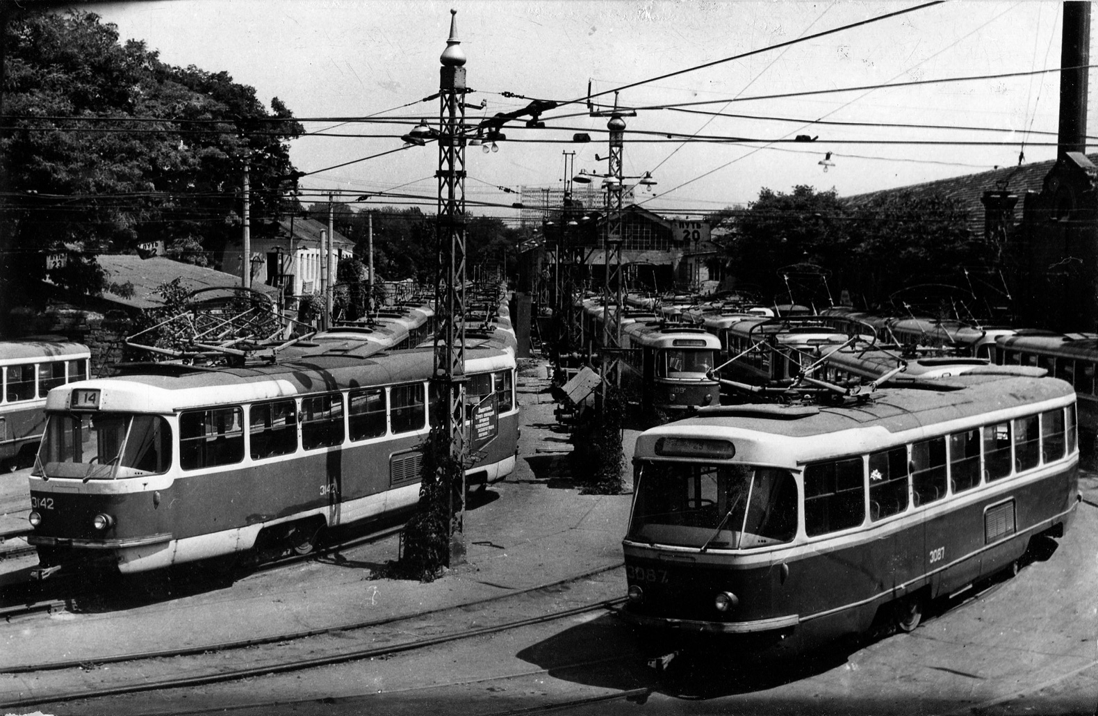 Odessza, Tatra T3SU (2-door) — 3142; Odessza, Tatra T3SU (2-door) — 3087; Odessza — Tramway Depot #1 & ORZET