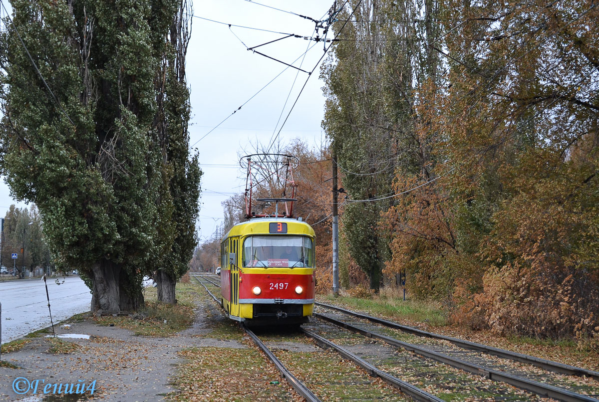 Волгоград, Tatra T3SU (двухдверная) № 2497