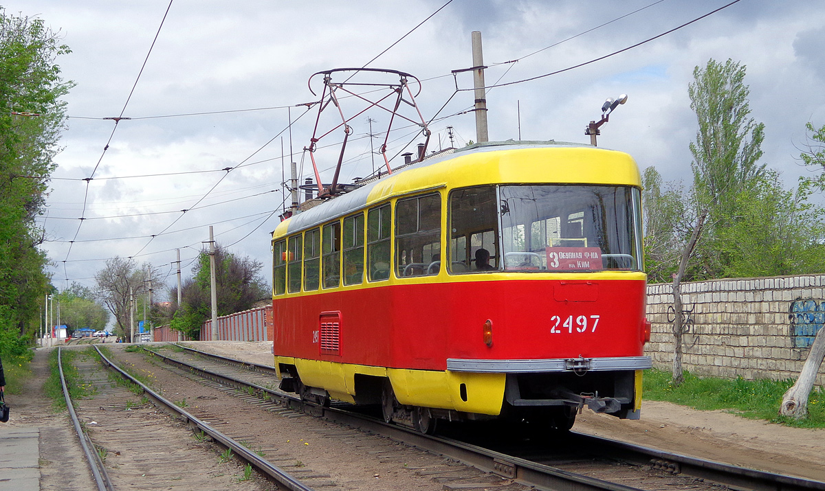 Волгоград, Tatra T3SU (двухдверная) № 2497