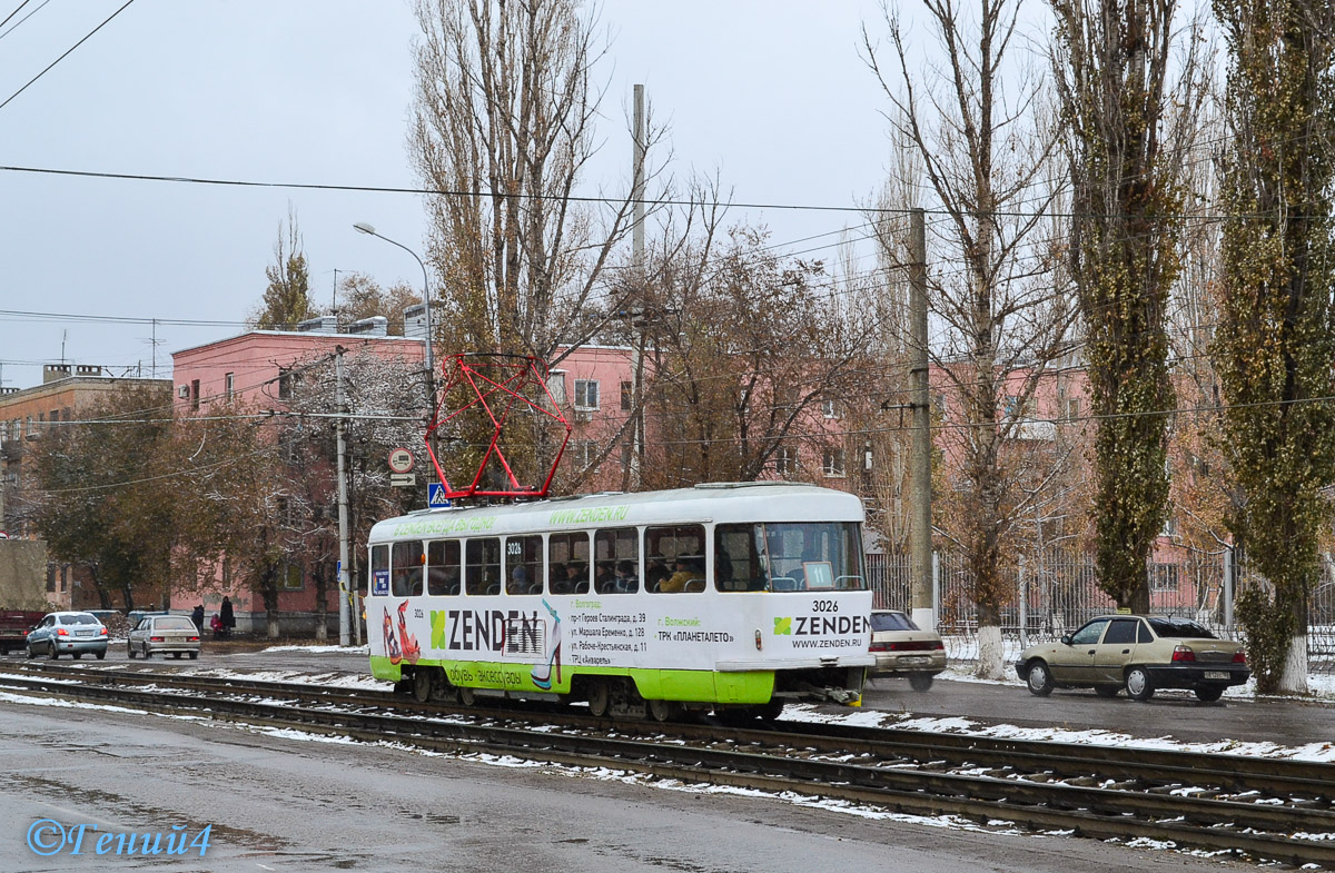 Волгоград, Tatra T3SU (двухдверная) № 3026