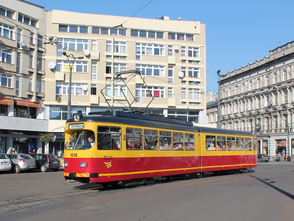Лодзь, Duewag GT6 № 1038