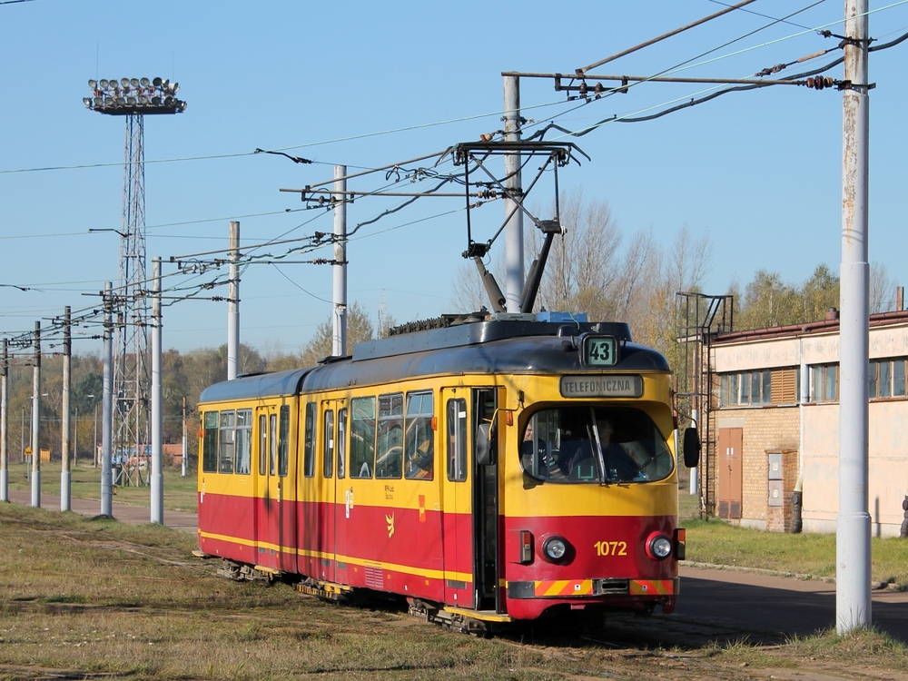 Лодзь, Duewag GT6 № 1072; Лодзь — депо Телефоничная