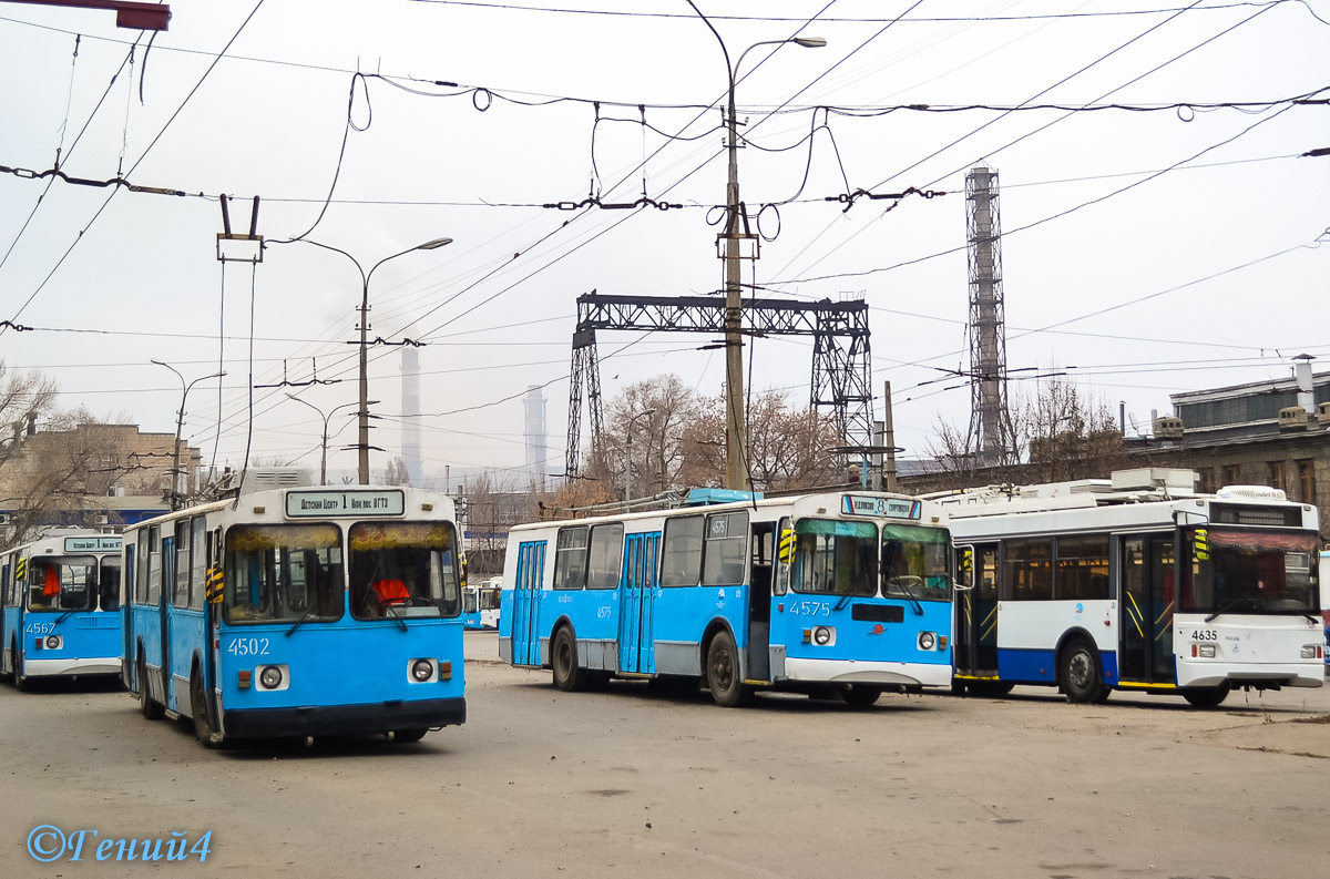 Wolgograd, ZiU-682V [V00] Nr. 4502; Wolgograd, ZiU-682G-016 (012) Nr. 4575; Wolgograd, Trolza-5275.03 “Optima” Nr. 4635