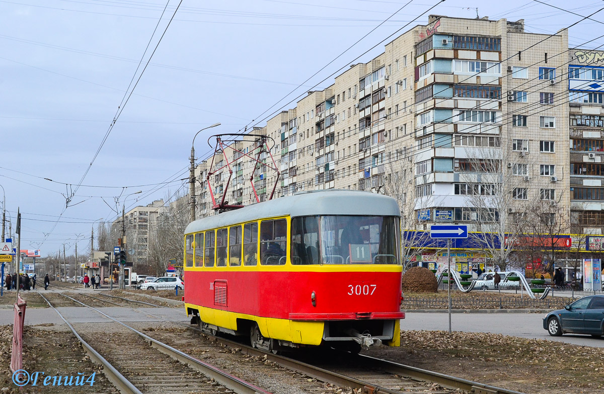 Волгоград, Tatra T3SU (двухдверная) № 3007