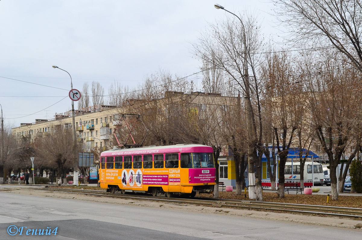 Волгоград, Tatra T3SU (двухдверная) № 3019