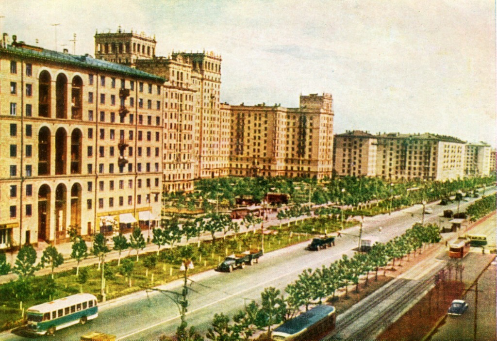 Москва — Виды с высоты; Москва — Исторические фотографии — Трамвай и Троллейбус (1946-1991)
