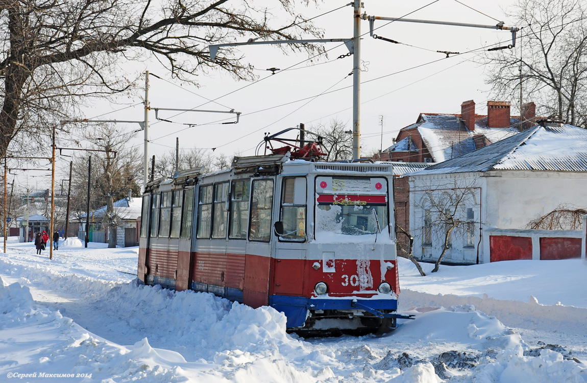 Таганрог, 71-605 (КТМ-5М3) № 309; Таганрог — 29.01.2014 Снегопад и его последствия.