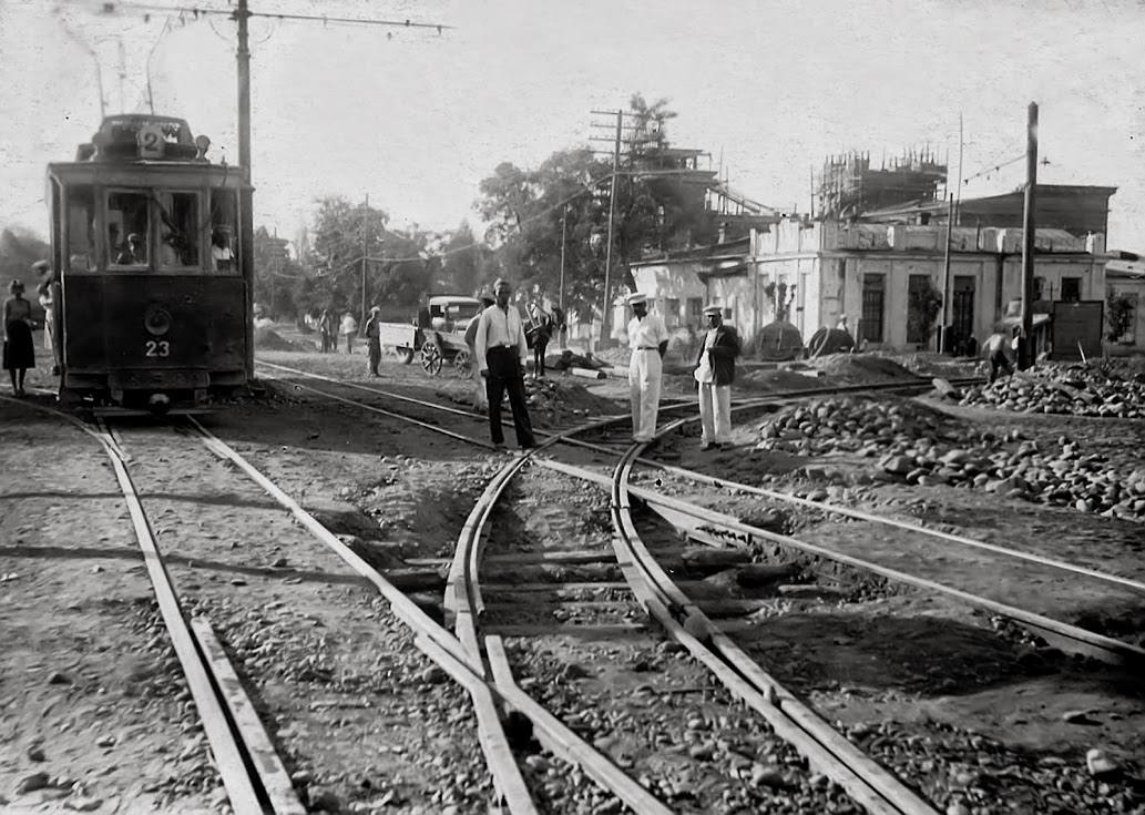 Ташкент, Двухосный моторный Ragheno № 23; Ташкент — Старые фотографии; Ташкент — Строительство линий