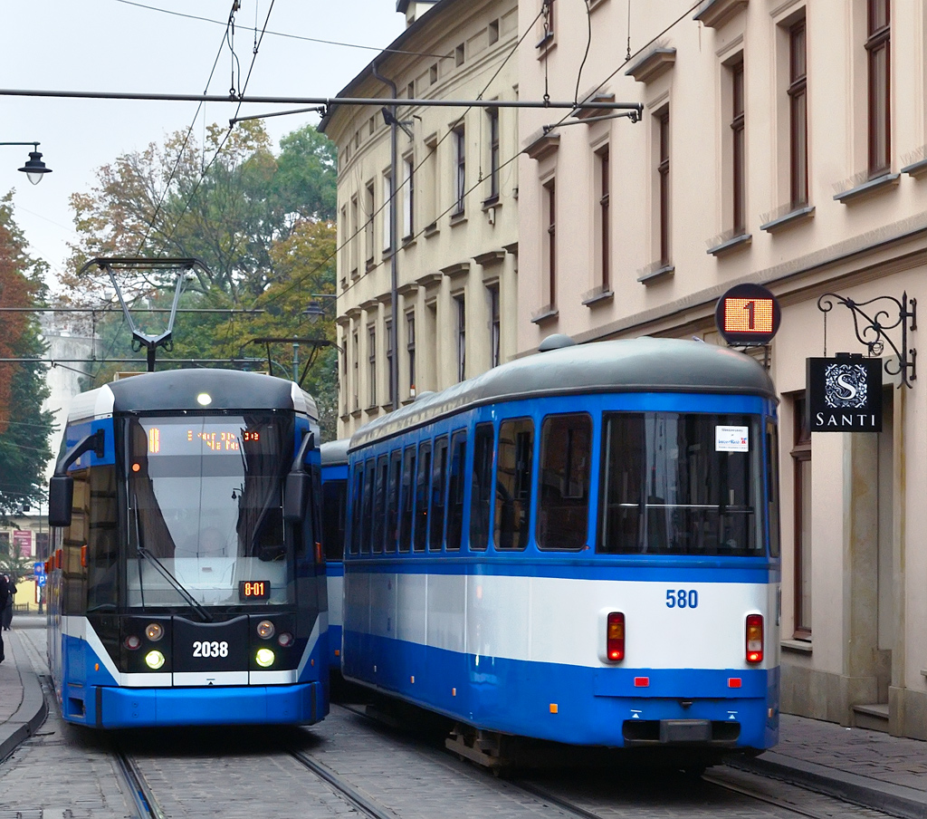 Краков, Bombardier NGT6/2 № 2038; Краков, Lohner Тype c3 № 580