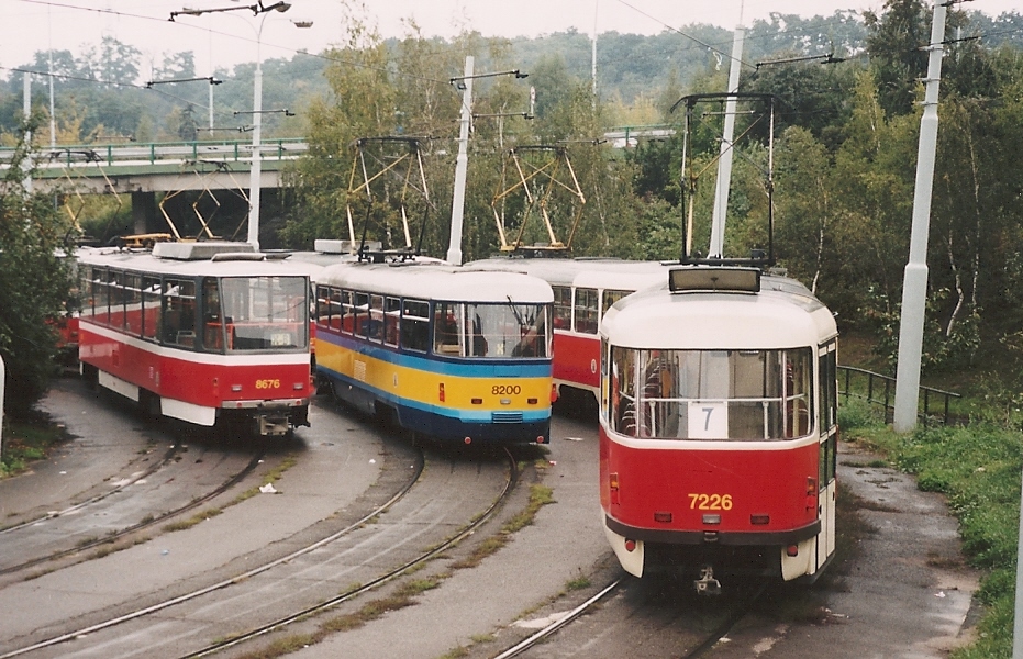 Прага, Tatra T3G № 8200; Прага, Tatra T6A5 № 8676; Прага, Tatra T3SUCS № 7226; Прага — Конечные пункты