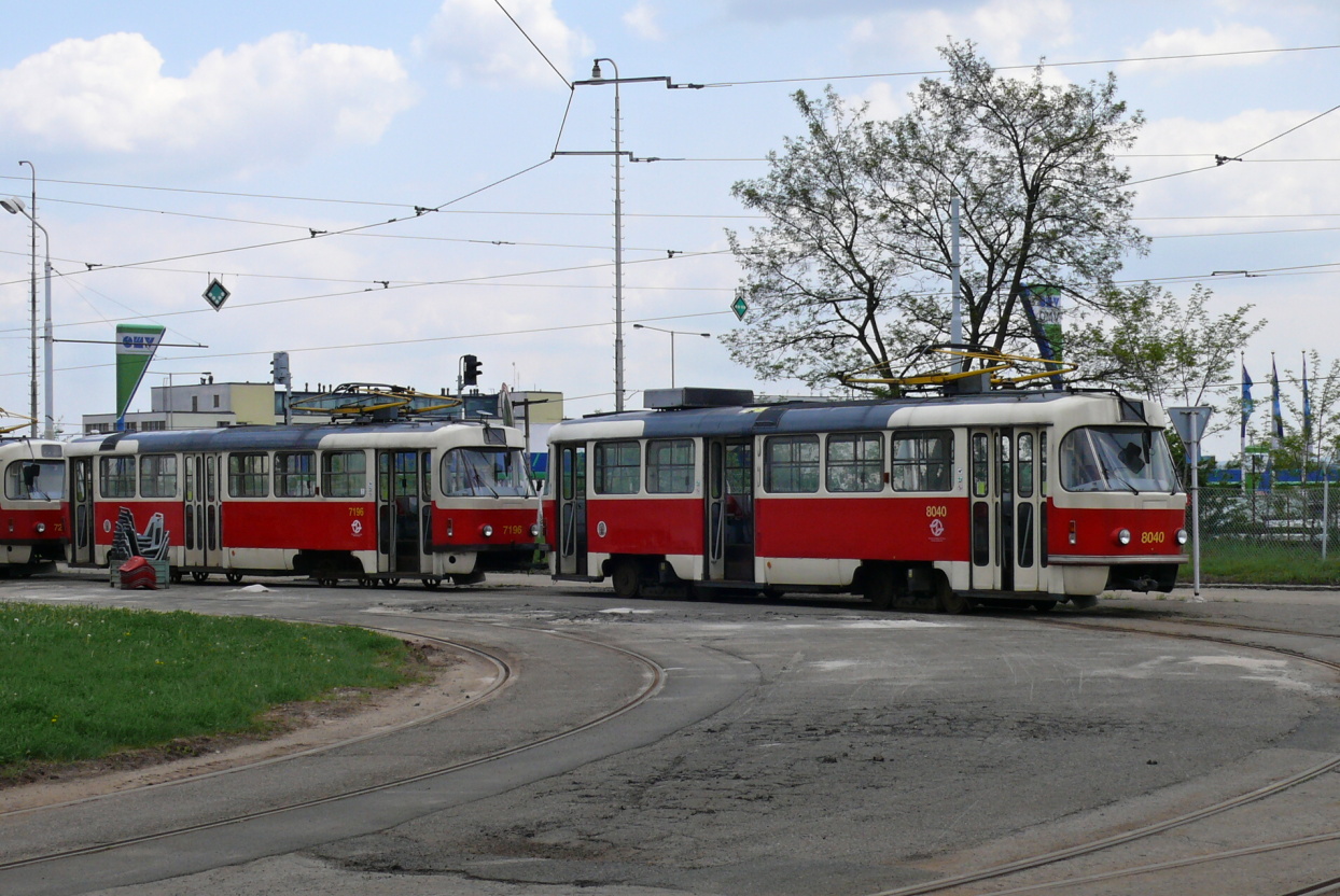 Praha, Tatra T3M # 8040; Praha, Tatra T3SUCS # 7196