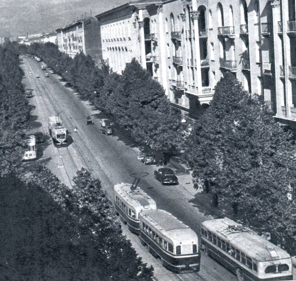 Tbilisis — Old photos and postcards — tramway; Tbilisis — Old photos and postcards — trolleybus
