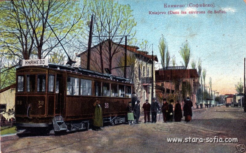 София, Четырёхосный моторный вагон № 38; София — Исторически снимки — Трамвайни мотриси (1901–1942); София — Снимки от картички