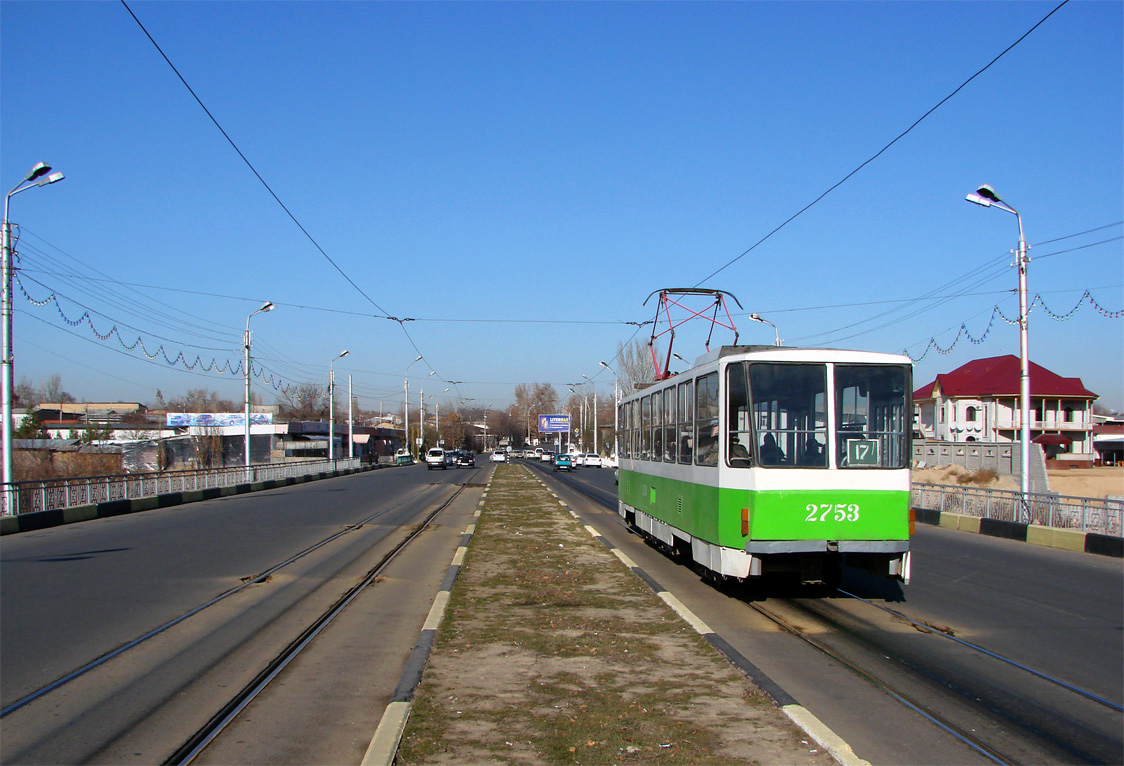 Ташкент, Tatra T6B5SU № 2753; Ташкент — Трамвайная сеть и инфраструктура Ташкент, Tatra T6B5SU № 2753; Ташкент — Трамвайная сеть и инфраструктура