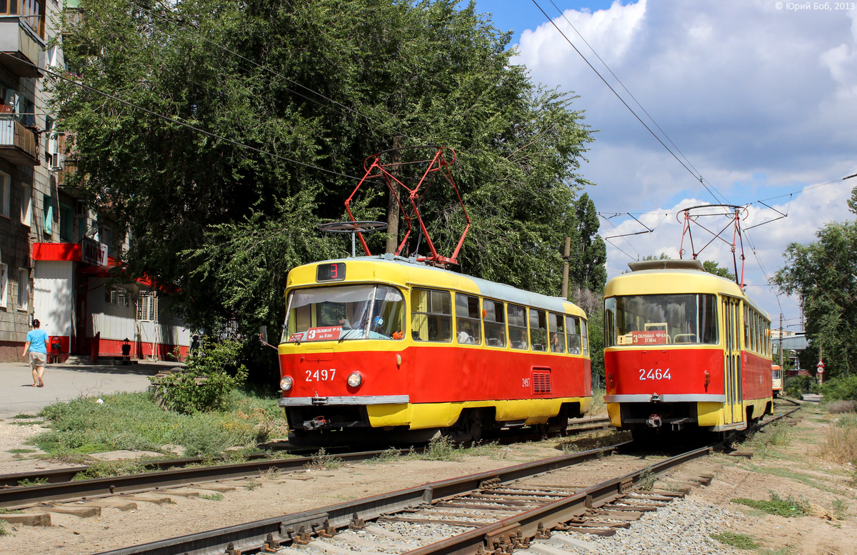 Волгоград, Tatra T3SU (двухдверная) № 2497; Волгоград, Tatra T3SU (двухдверная) № 2464