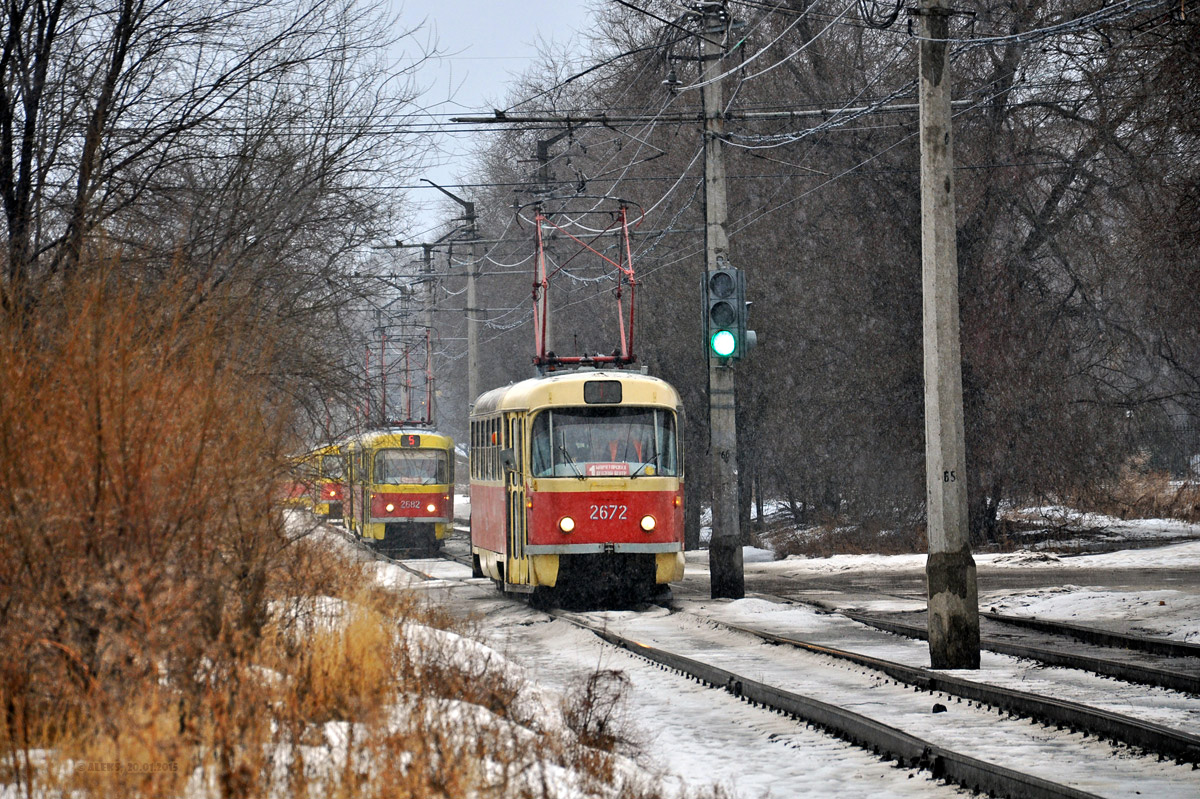 Волгоград, Tatra T3SU (двухдверная) № 2672