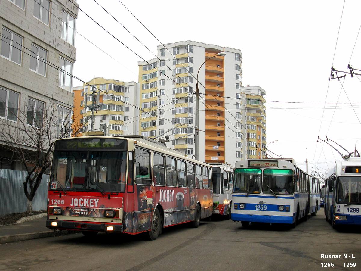 Кишинёв, Škoda 14TrDT/6M № 1266; Кишинёв, ЗиУ-683В01 № 1259