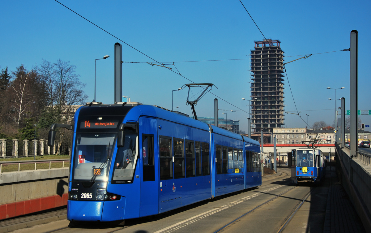 Краков, Bombardier NGT8 № 2065; Краков, Konstal 105Na № 383