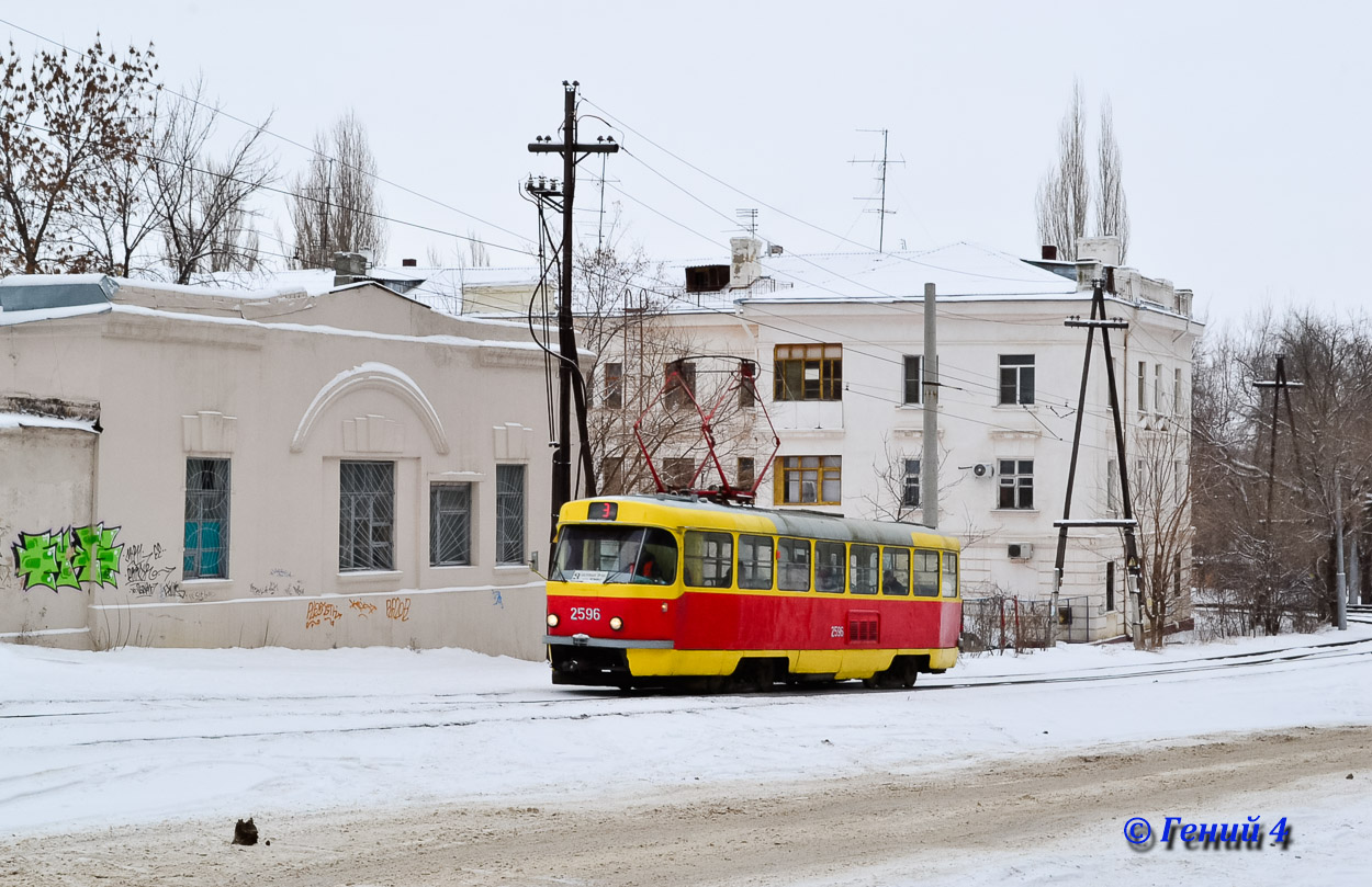 Волгоград, Tatra T3SU (двухдверная) № 2596