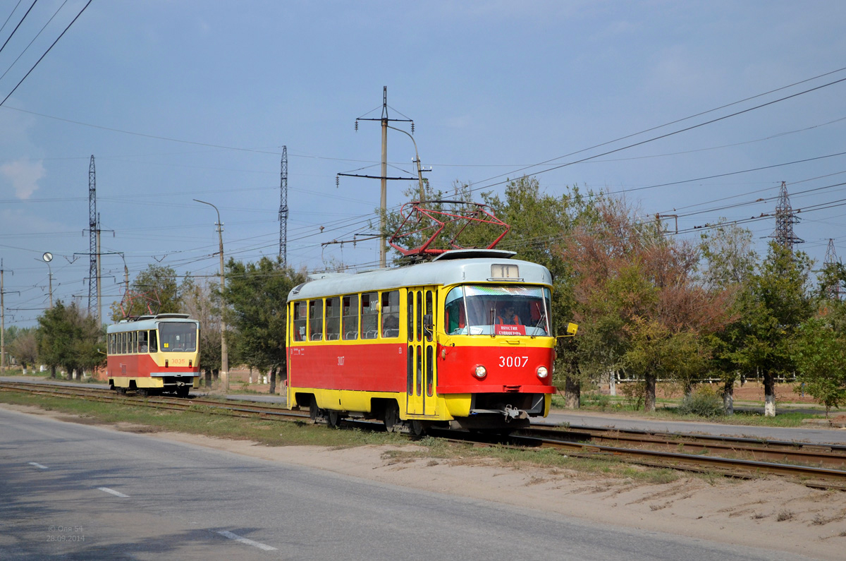 Volgograd, Tatra T3SU (2-door) # 3007; Volgograd, Tatra T3SU mod. VZSM # 3035