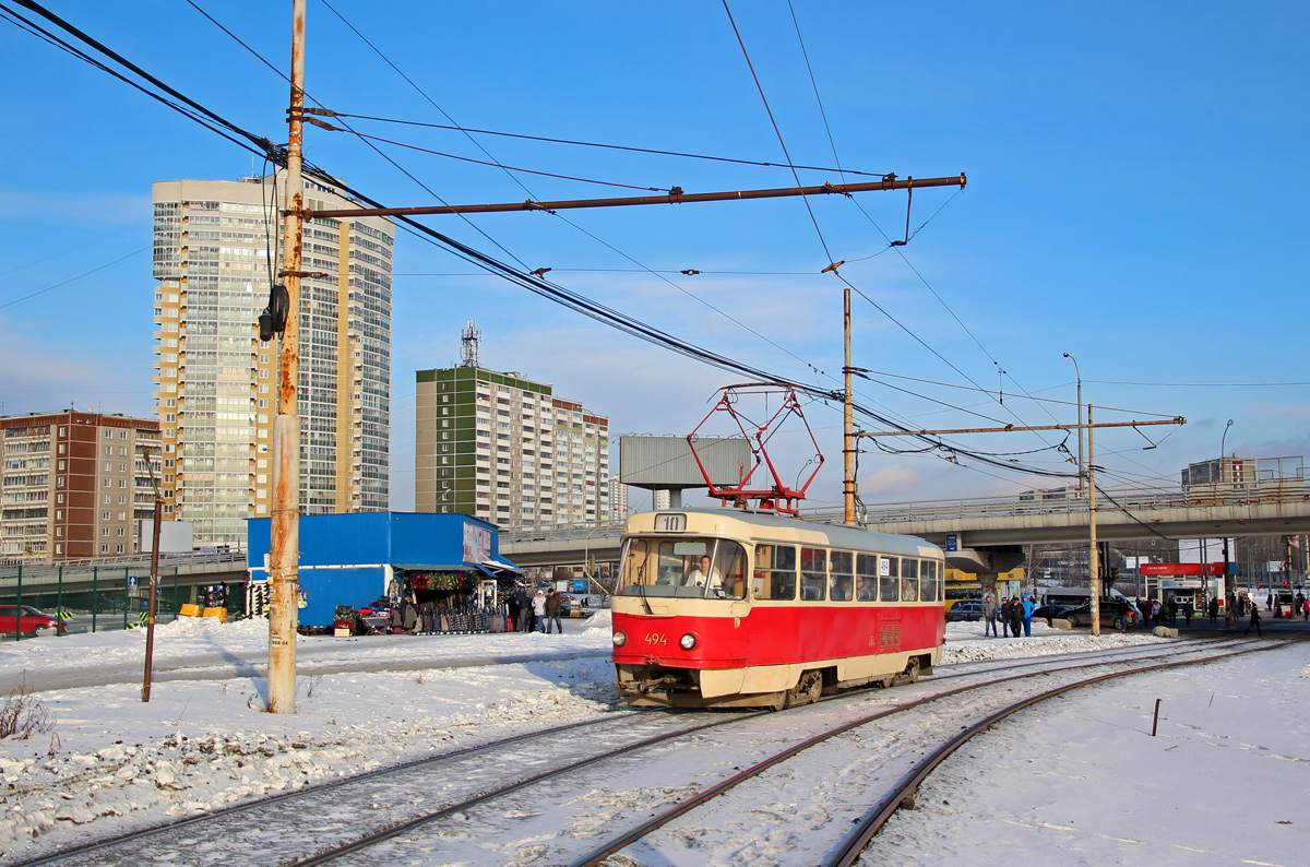 Jekatěrinburg, Tatra T3SU (2-door) č. 494