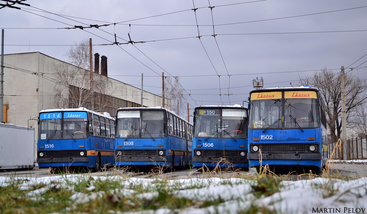 София, Ikarus 280.92 № 1516; София, Ikarus 280.92 № 1308; София, Ikarus 280.92 № 1506; София, Ikarus 280.92 № 1502; София — Бракуване на тролейбуси — Ikarus 280.92