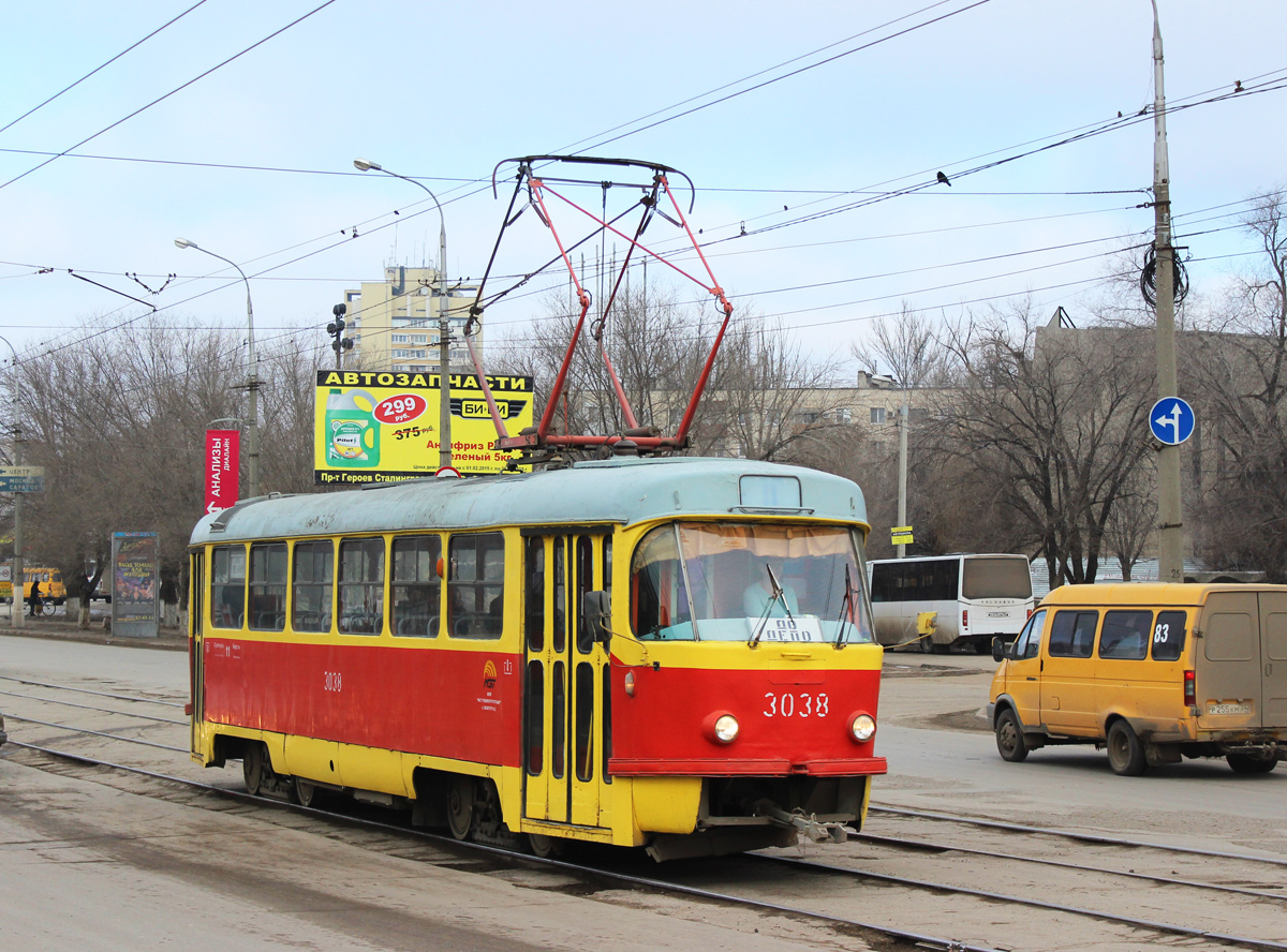Волгоград, Tatra T3SU (двухдверная) № 3038