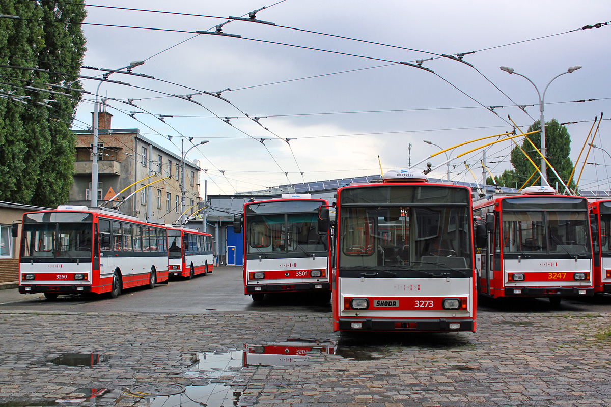 Брно, Škoda 14Tr14/6 № 3260; Брно, Škoda 15TrM № 3501; Брно, Škoda 14Tr17/6M № 3273; Брно, Škoda 14TrR № 3247