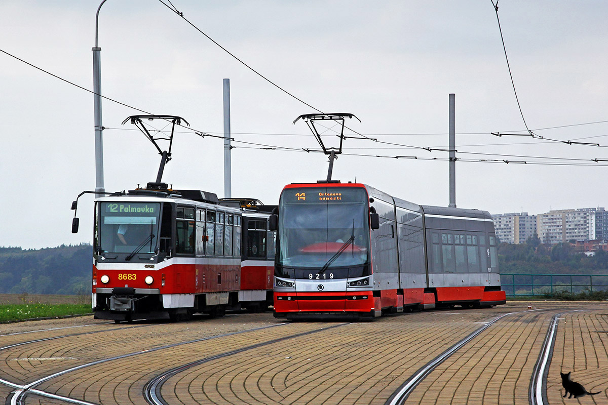 Прага, Tatra T6A5 № 8683; Прага, Škoda 15T2 ForCity Alfa Praha № 9219