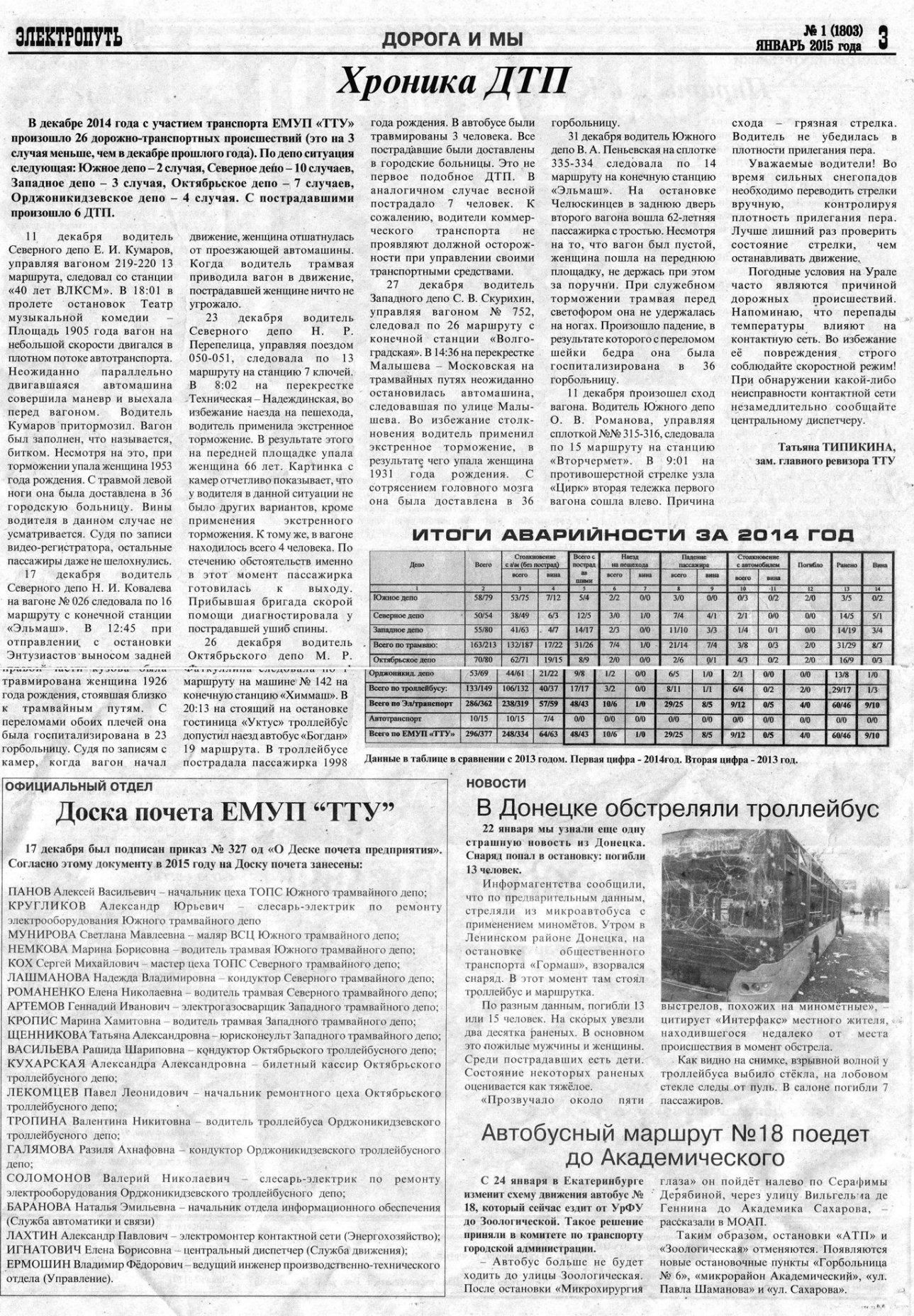 Екатеринбург — Газета «Электропуть»