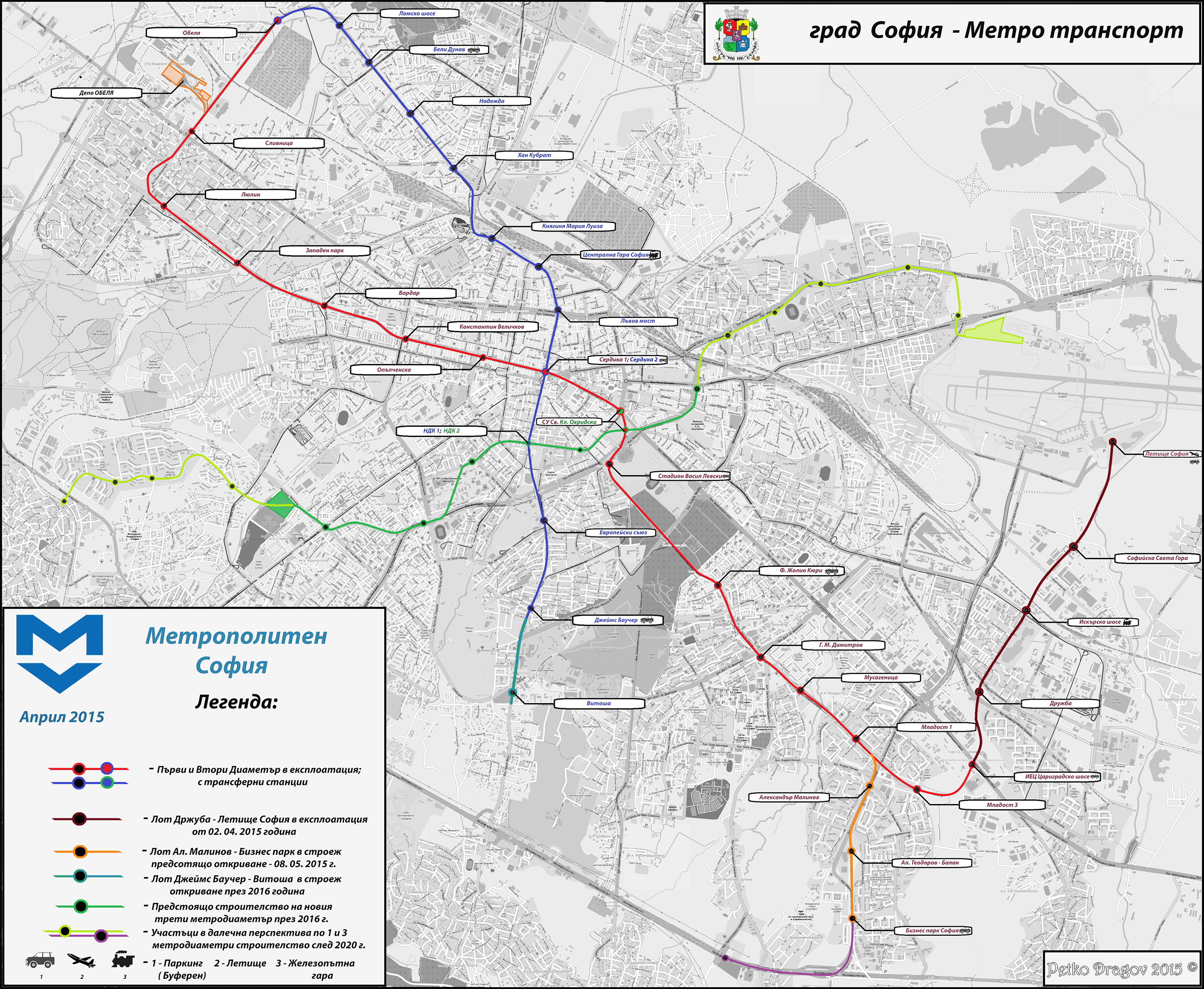 Карты, созданные с использованием OpenStreetMap; София — Общие схемы — Метрополитен