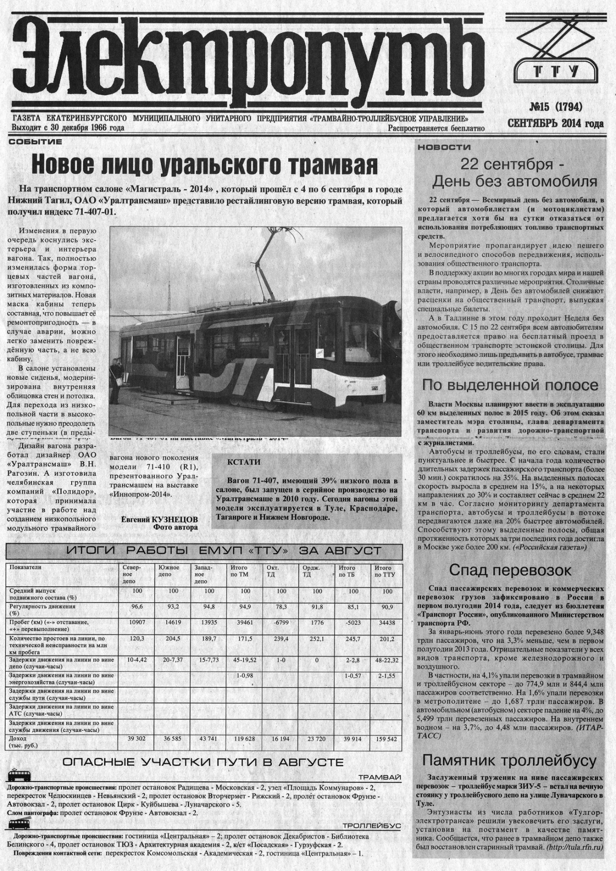 Екатеринбург — Газета «Электропуть»