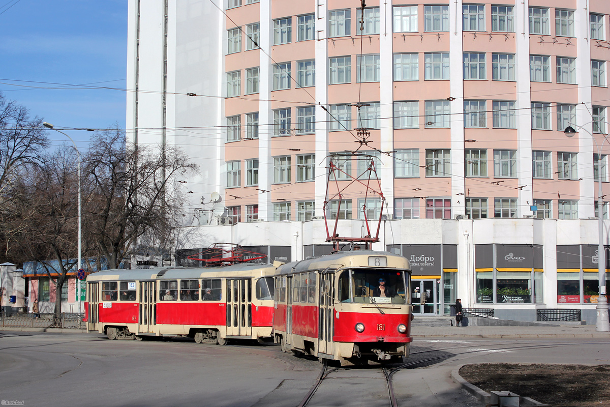 Екатеринбург, Tatra T3SU № 182; Екатеринбург, Tatra T3SU № 181