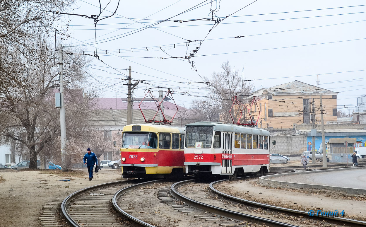 Волгоград, Tatra T3SU (двухдверная) № 2672; Волгоград, Tatra T3SU мод. ВЗСМ № 2572