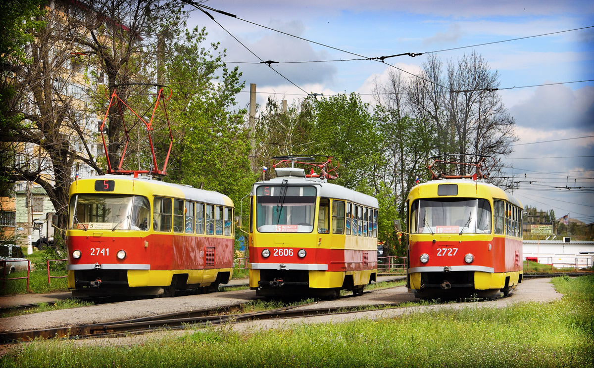Волгоград, Tatra T3SU № 2741; Волгоград, Tatra T3SU мод. ВЗСМ № 2606; Волгоград, Tatra T3SU № 2727