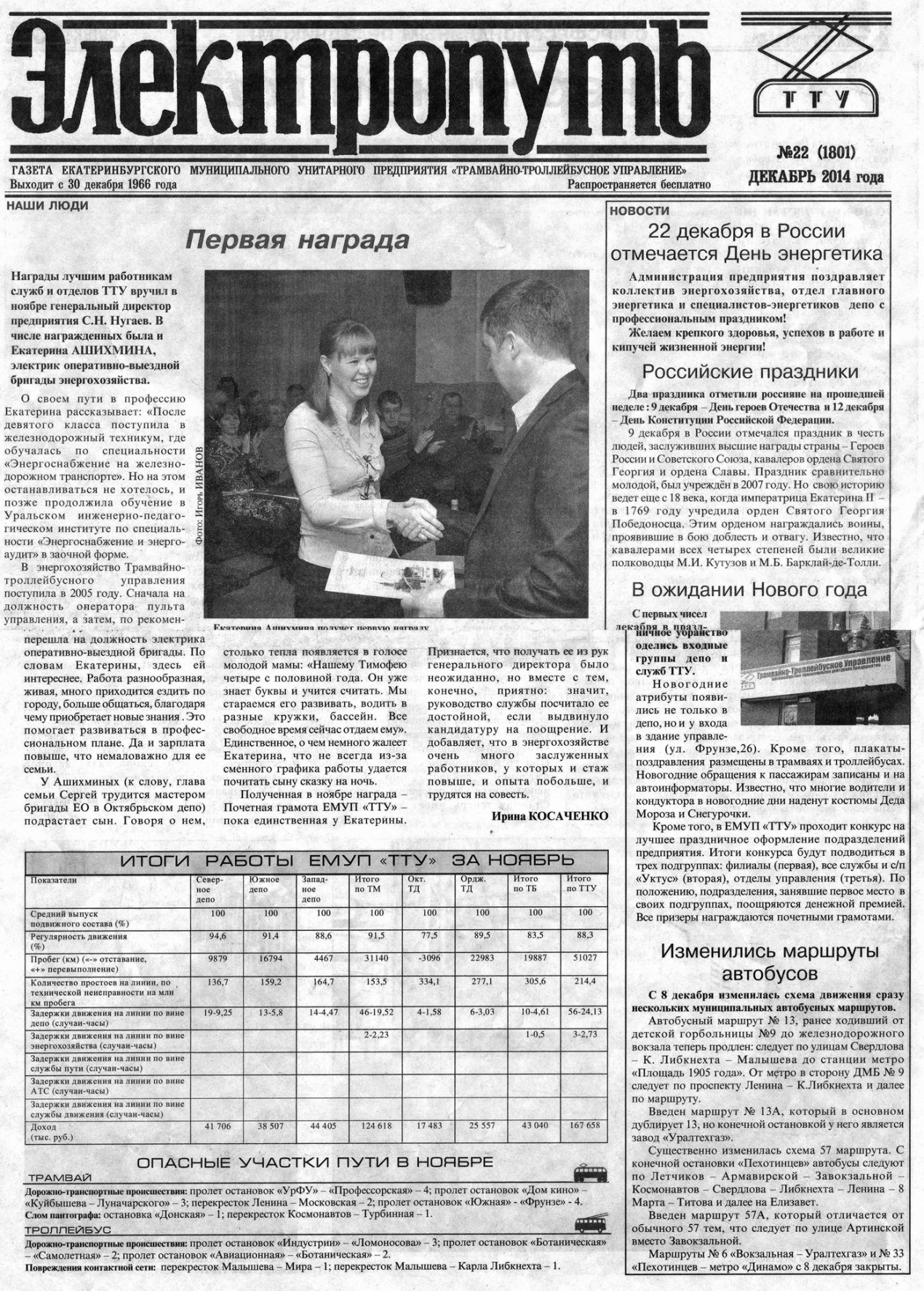 Екатеринбург — Газета «Электропуть»