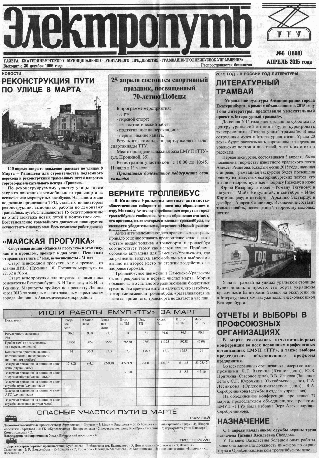 Екатеринбург — Газета «Электропуть»