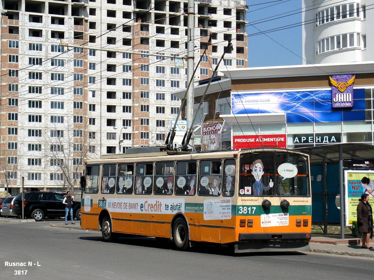 Кишинів, Škoda 14TrDT/6M № 3817 Кишинів, Škoda 14TrDT/6M № 3817