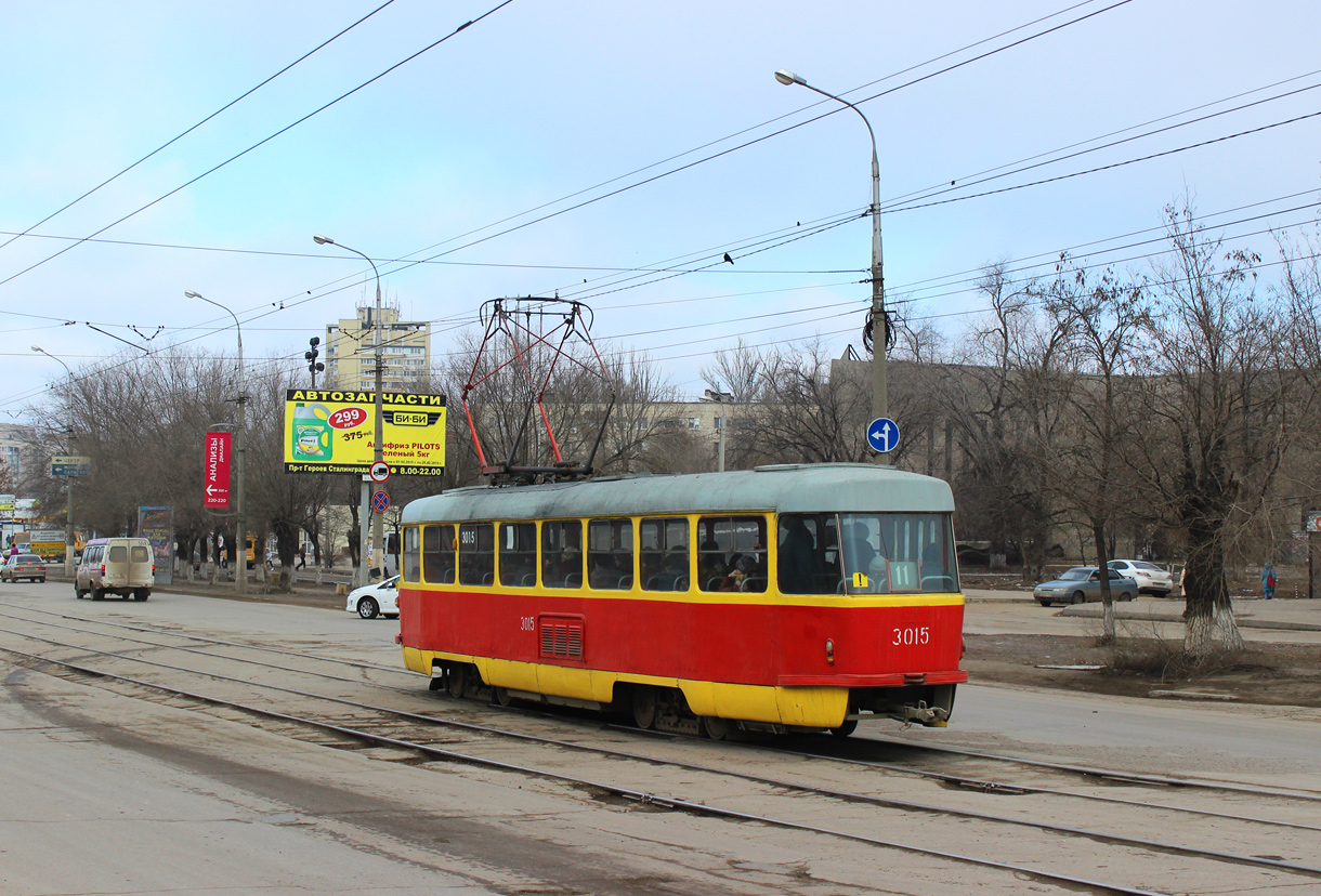 Волгоград, Tatra T3SU (двухдверная) № 3015