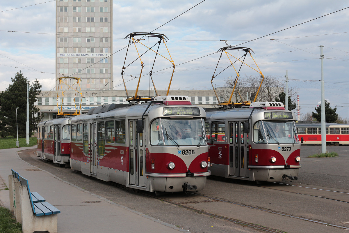 Прага, Tatra T3R.PLF № 8268; Прага — Конечные пункты