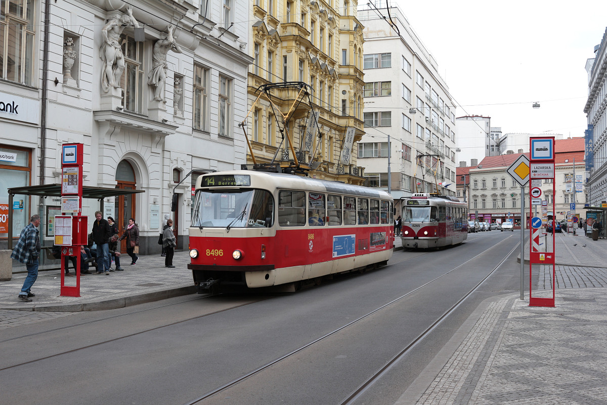 Прага, Tatra T3R.P № 8496; Прага, Tatra T3R.PLF № 8265