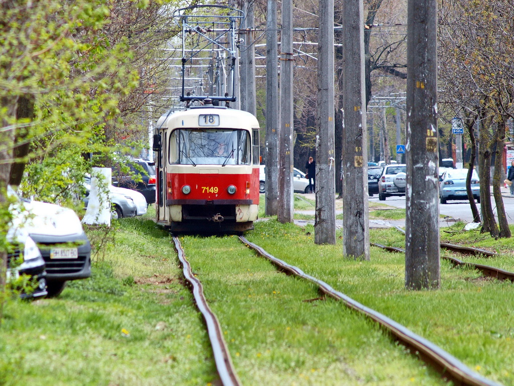 Одесса, Tatra T3SUCS № 7149; Одесса — Трамвайные линии; Одесса — Трамвайные линии: Большой Фонтан