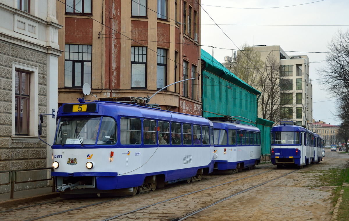 Рига, Tatra T3A № 30591; Рига, Tatra T3A № 30656