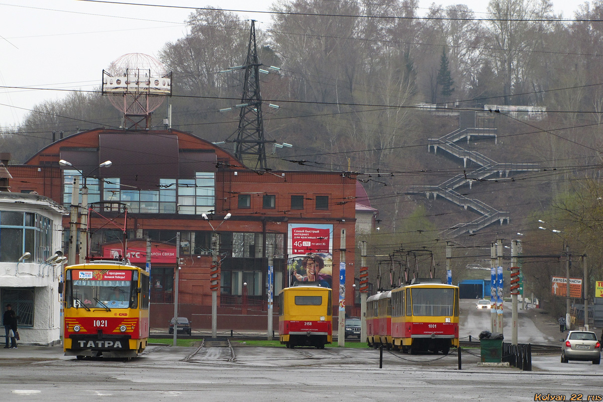 Барнаул, Tatra T6B5SU № 1021; Барнаул, Tatra T6B5SU № 3158; Барнаул, Tatra T6B5SU № 1001; Барнаул — Конечные станции и разворотные кольца