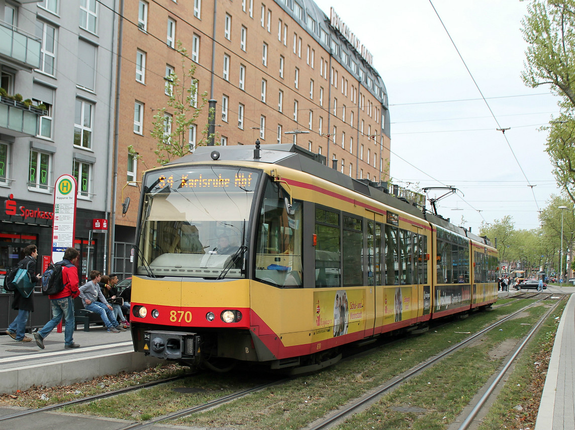 Karlsruhe, Duewag GT8-100D/M-2S # 870 Karlsruhe, Duewag GT8-100D/M-2S # 870