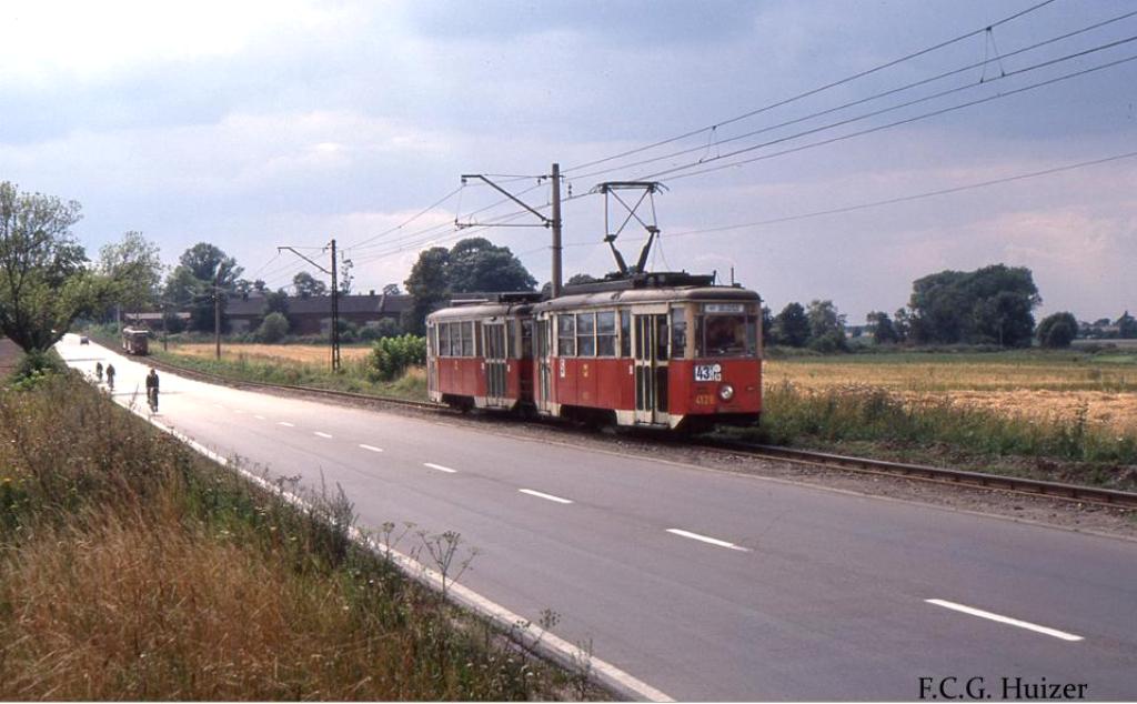 Lodz, Konstal 5N N°. 4128; Lodz — Old photos; Lodz — Suburban trams — Konstantynów Łódzki