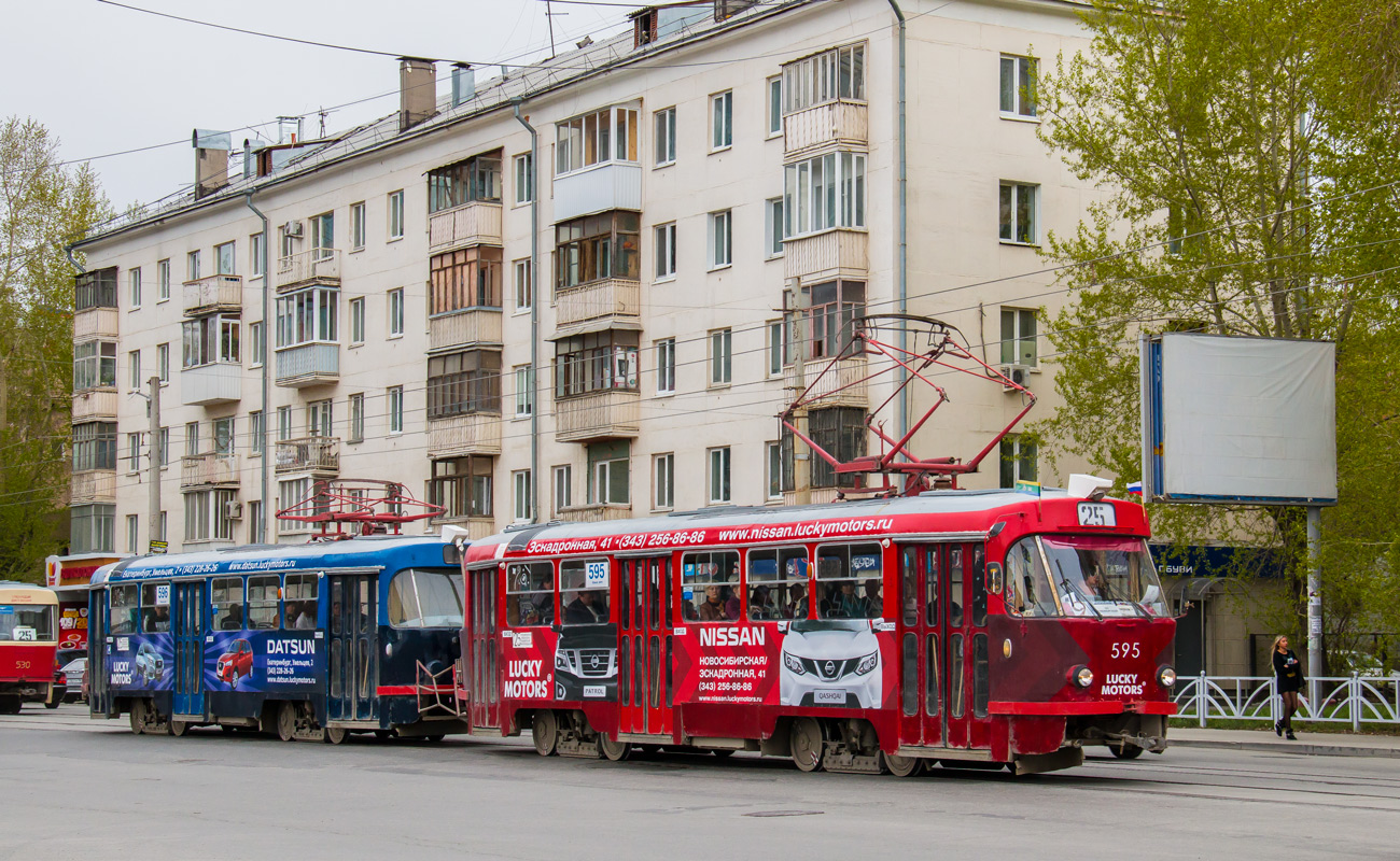Екатеринбург, Tatra T3SU № 596; Екатеринбург, Tatra T3SU № 595