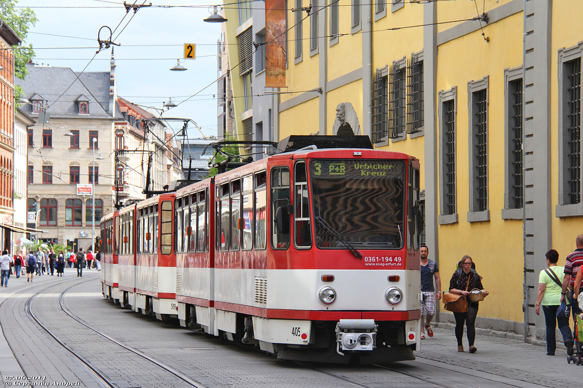 Эрфурт, Tatra KT4D-Z № 405; Эрфурт — Тройники Tatra KT4D+KT4D+KT4D