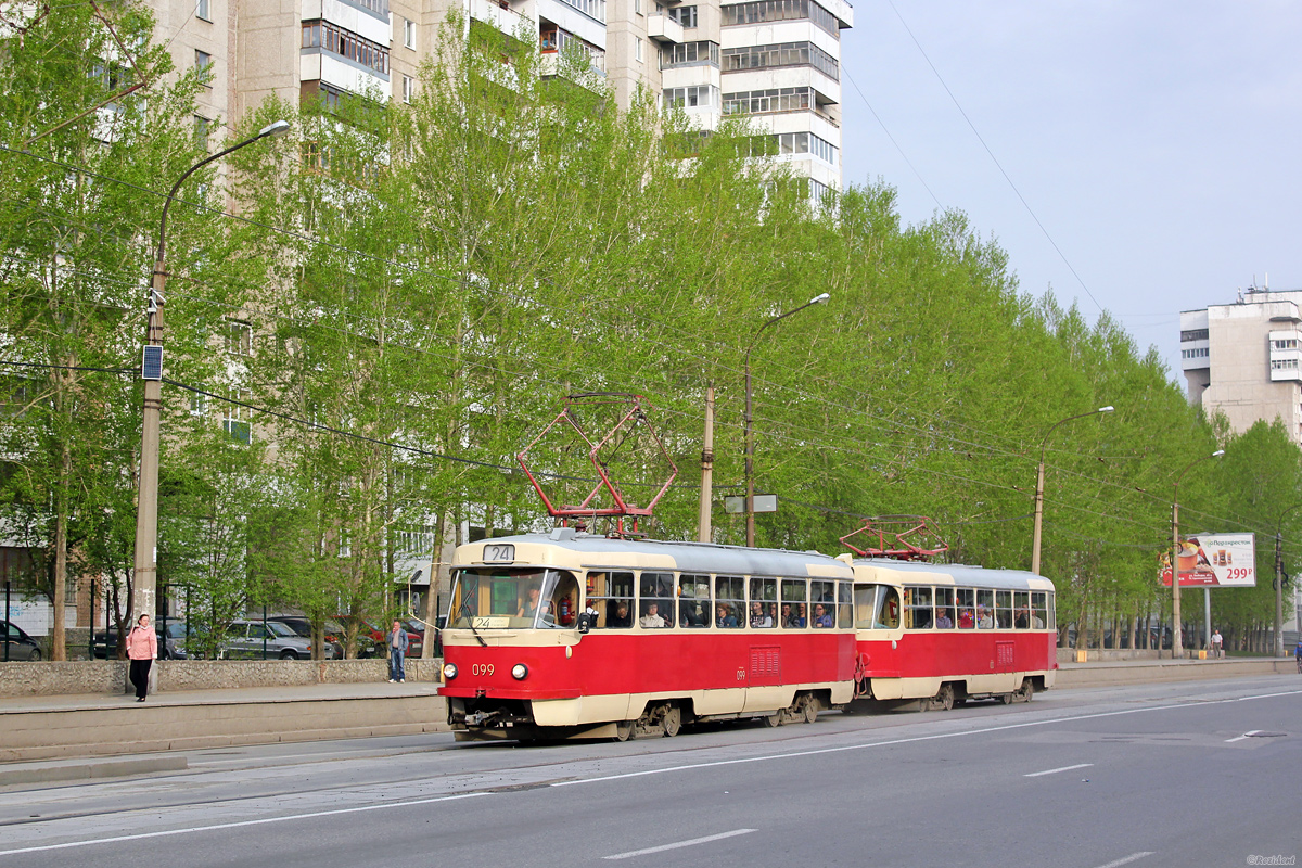 Екатеринбург, Tatra T3SU (двухдверная) № 099; Екатеринбург, Tatra T3SU (двухдверная) № 100
