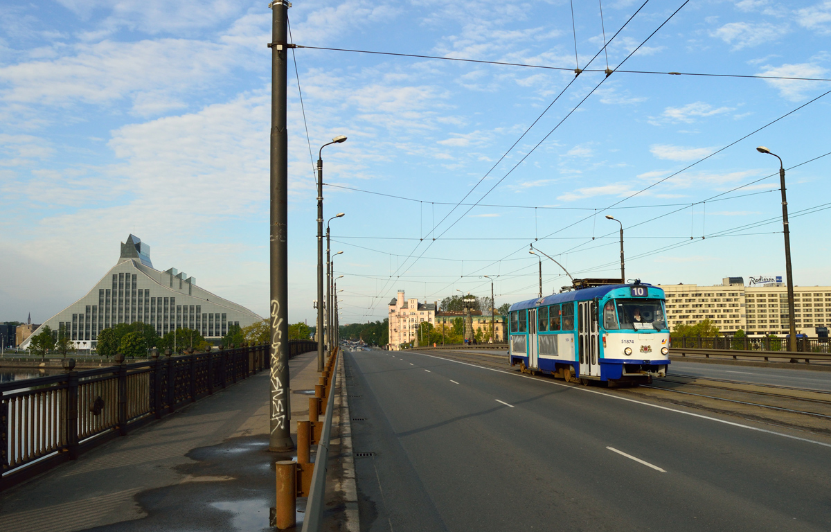 Riga, Tatra T3A Br. 51874; Riga — Tramway Lines and Infrastructure; Riga — Trolleybus Lines and Infrastrcutre